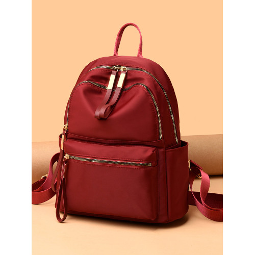 牛津布雙肩包女2024新款潮韓版超火百搭休閒旅行帆布小後後背包女包包