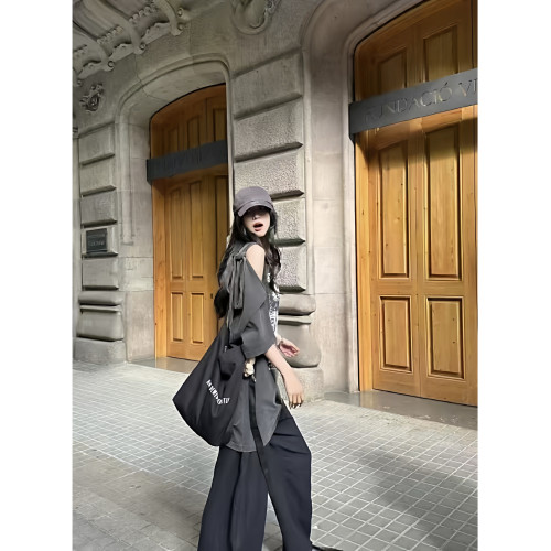 【通勤百搭】Ann Demeulemeester安特衛普黑色經典標語帆布tote包 【通勤百搭】Ann Demeulemeester安特衛普黑色經典標語帆布tote包