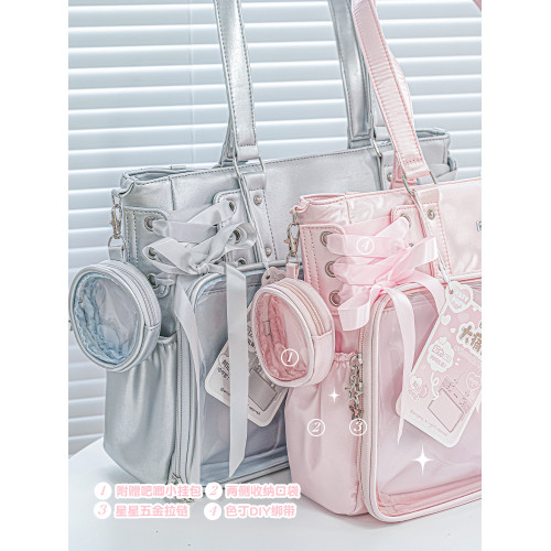 RosyPosy柔設單肩痛包大食量娃包絲帶痛日常用原創大容量追星斜背