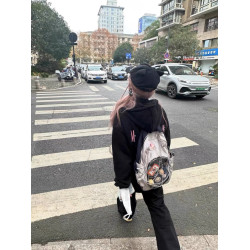 新款y2k透明亞文化雙肩包千禧辣妹旅行書包大容量吧唧痛包穀娃包