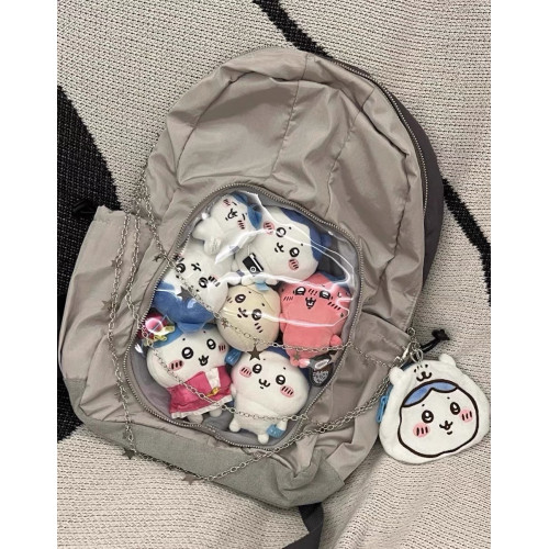 新款y2k透明亞文化雙肩包千禧辣妹旅行書包大容量吧唧痛包穀娃包