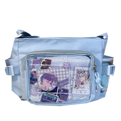 原創基礎款日常大容量郵差包10cm娃包紥穀吧唧痛包簡約單肩斜後後背包