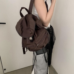 2025春季新款韓版小衆日系慵懶風雙肩包女通勤簡約百搭大學生書包