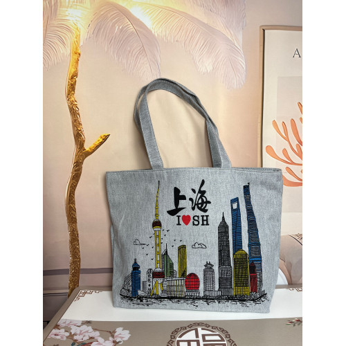 上海旅遊紀唸風景文創時尚帆布包環保袋創意小禮品伴手禮