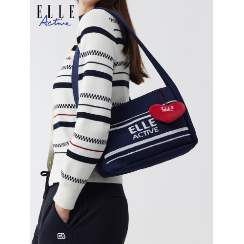 ELLE Active法式復古撞色拼接單肩包女氣質手提包休閒時尚腋下包 ELLE Active法式復古撞色拼接單肩包女氣質手提包休閒時尚腋下包