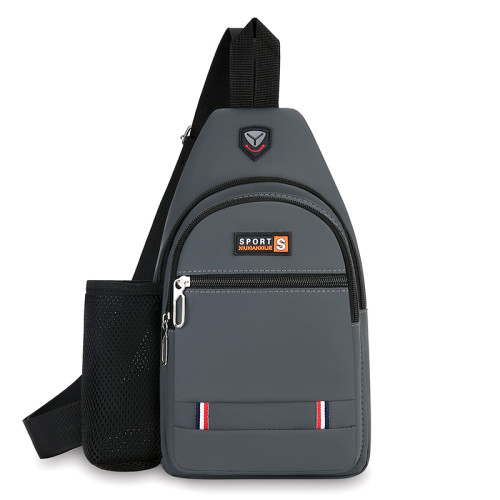 斜後後背包胸前包水壺包騎行旅行小包防水牛津布男士單肩包百搭逛街包