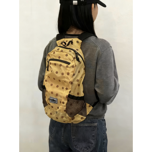 韓國heisan波點雙肩包戶外徒步登山包大容量旅行後後背包輕便學生書包