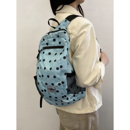 韓國heisan波點雙肩包戶外徒步登山包大容量旅行後後背包輕便學生書包
