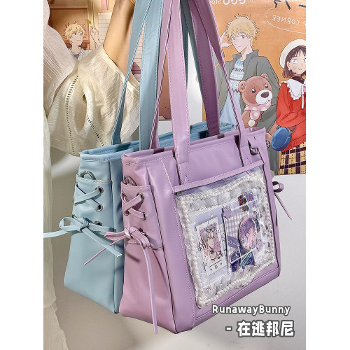 原創日系二次元絲帶痛包日常通勤百搭娃包學生10cm娃單肩斜後後背包女