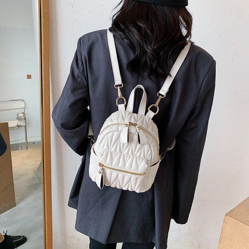 女士後後背包時尚褶皺小包包女休閒包秋季雙肩包韓版時尚潮迷你小包 女士後後背包時尚褶皺小包包女休閒包秋季雙肩包韓版時尚潮迷你小包