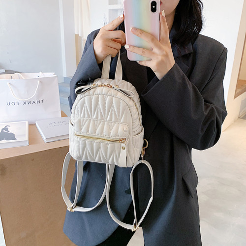 女士後後背包時尚褶皺小包包女休閒包秋季雙肩包韓版時尚潮迷你小包 女士後後背包時尚褶皺小包包女休閒包秋季雙肩包韓版時尚潮迷你小包