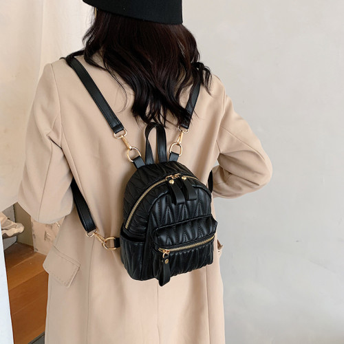 女士後後背包時尚褶皺小包包女休閒包秋季雙肩包韓版時尚潮迷你小包 女士後後背包時尚褶皺小包包女休閒包秋季雙肩包韓版時尚潮迷你小包