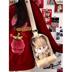 20cm棉花娃娃外出包學生日常休閒痛包少女小食量透明腋下斜背痛包