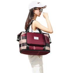 旅行袋可折曡可攜式大容量行李包女士手提短途男防水出差待産收納袋