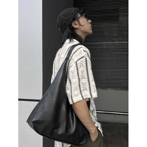 NIN設計款韓系大容量單肩包男女腋下手提ins個性軟皮托特包潮個性