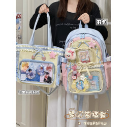 日系透明吧唧痛包大食量漫展斜後後背包日常娃包單肩包包女學生托特包