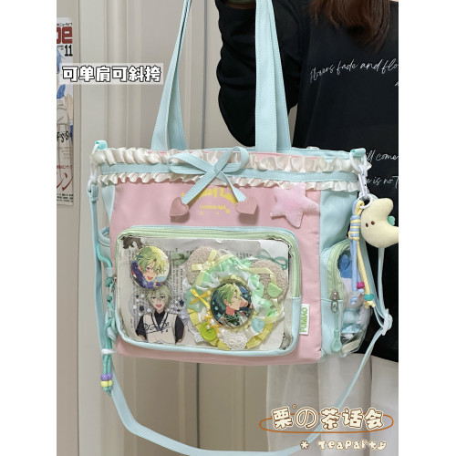 日系透明吧唧痛包大食量漫展斜後後背包日常娃包單肩包包女學生托特包