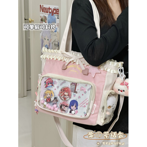 日系透明吧唧痛包大食量漫展斜後後背包日常娃包單肩包包女學生托特包