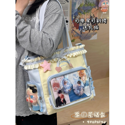 日系透明吧唧痛包大食量漫展斜後後背包日常娃包單肩包包女學生托特包