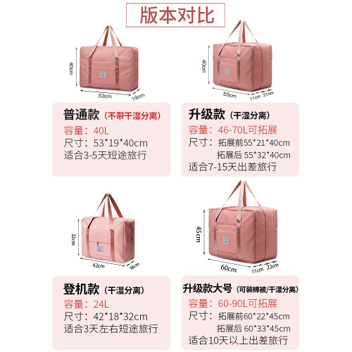 旅行包女大容量短途行李袋手提可套拉桿箱超大待産旅遊衣服收納包