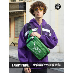 RGH 防水男士斜後後背包夜光騎行包男大容量機能腰包戶外旅遊機車胸包