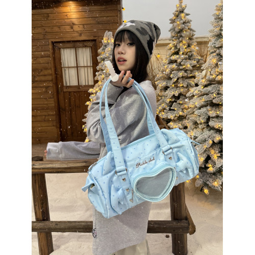 鄭丹妮同款梁拌泡菜惡魔之心痛包可愛單肩包街頭感原創設計手提包