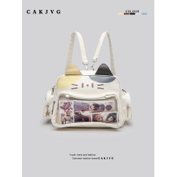 CAKJVG可愛軟妹y2k吧唧穀子小食量痛包雙肩包機械貓後後背包斜背娃包
