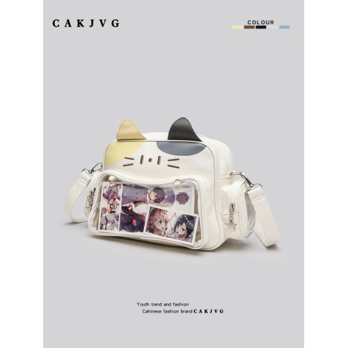 CAKJVG可愛軟妹y2k吧唧穀子小食量痛包雙肩包機械貓後後背包斜背娃包