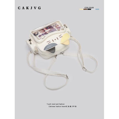 CAKJVG可愛軟妹y2k吧唧穀子小食量痛包雙肩包機械貓後後背包斜背娃包