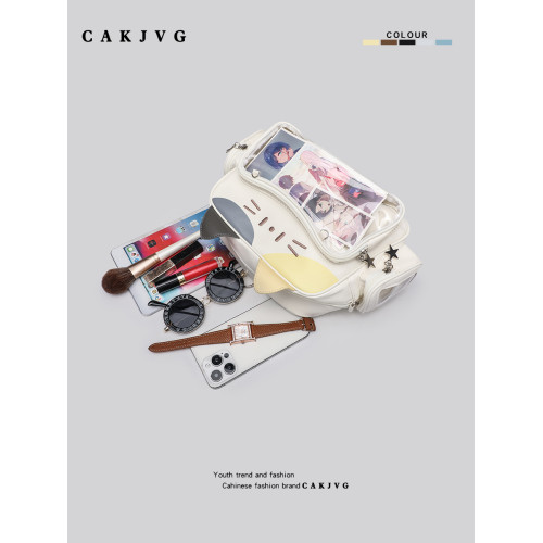CAKJVG可愛軟妹y2k吧唧穀子小食量痛包雙肩包機械貓後後背包斜背娃包