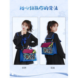 官方鬼滅之刃痛包二次元富岡義勇周邊生日禮物大容量雙肩斜後後背包包