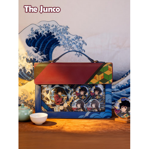 官方鬼滅之刃痛包二次元富岡義勇周邊生日禮物大容量雙肩斜後後背包包