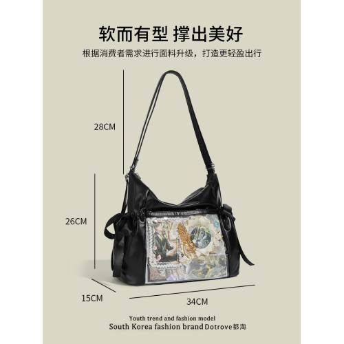 都淘日系蝴蝶結小食量雙肩痛包女二次元吧唧上課通勤單肩斜背娃包