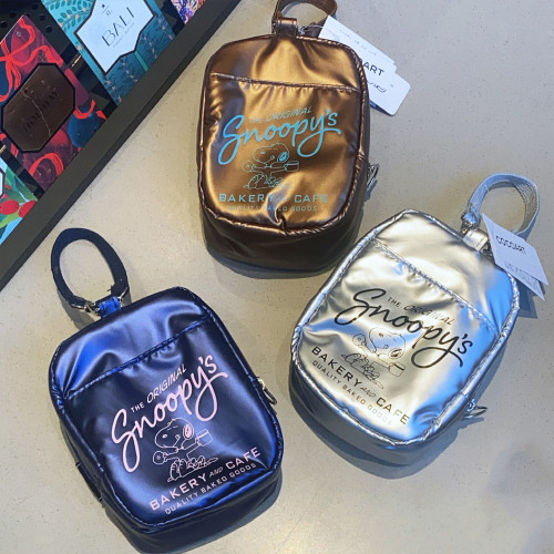 日系卡通狗狗透明娃娃痛包多功能可掛化妝包耳機充電器拉鍊收納包