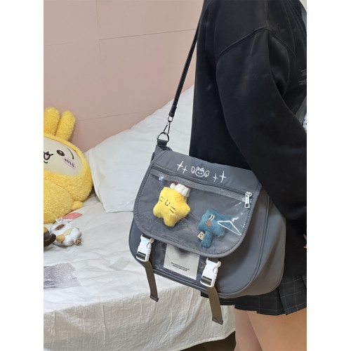 錢一波的痛包｜大容量學生上課吧唧透明斜背單肩包10cm娃包二次元