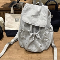 韓系雙肩包休閒大容量尼龍輕便旅行學生百搭小衆新款書包抽繩後後背包