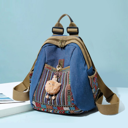 休閒雙肩包時尚百搭女旅遊輕便大容量後後背包多功能牛津布後後背包媽咪包