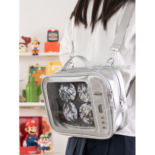 原創日系輕便娃包20cm小衆單肩包辣妹痛包可愛復古風電視機雙肩包