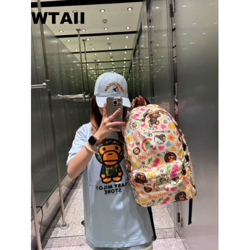 BEAD BABY 可愛卡通小猴子雙肩包印花大容量後後背包塗鴉學生書包大號 BEAD BABY 可愛卡通小猴子雙肩包印花大容量後後背包塗鴉學生書包大號