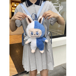 拉布布小書包兒童上學卡通可愛毛絨玩偶後後背包labubu公仔出行雙肩包