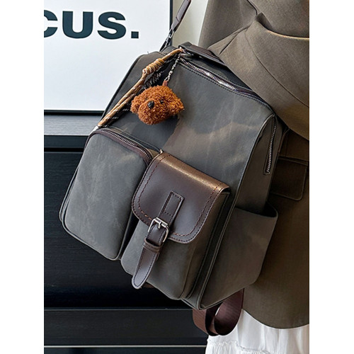 休閒百搭旅遊復古新款ins大容量韓版皮質通勤2025秋季女式雙肩包