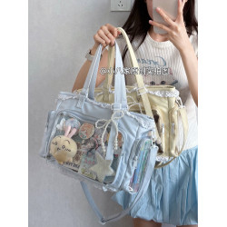 二次元學生黨絲帶痛包斜後後背包女學生上課旅遊出行通勤大容量單肩包