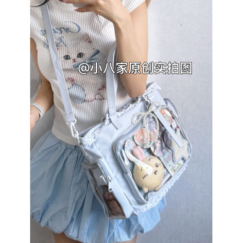 二次元學生黨絲帶痛包斜後後背包女學生上課旅遊出行通勤大容量單肩包