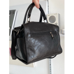 極簡風軟皮休閒斜後後背包男百搭潮流通勤單肩包復古高級感手提小方包