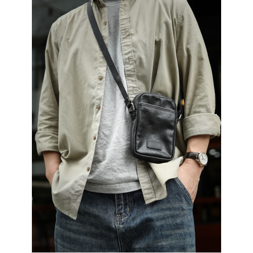 佐也原創男士迷你小包真皮隨身手機包夏天休閒小後後背包單肩斜後後背包潮