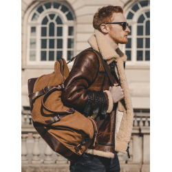 歐美大容量旅行袋男手提時尚短途旅行包防水健身蠟帆布斜背行李包