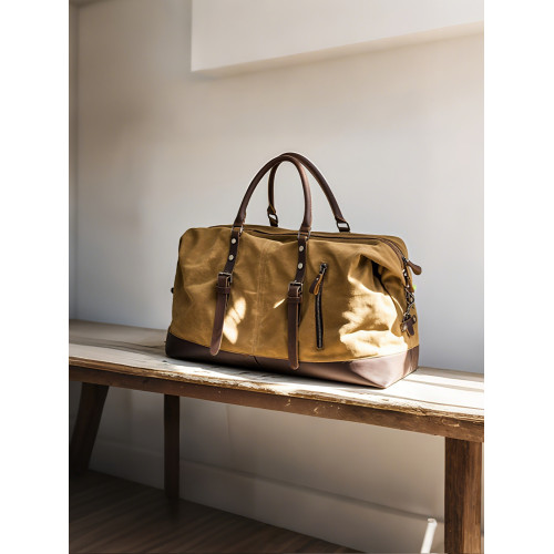 歐美大容量旅行袋男手提時尚短途旅行包防水健身蠟帆布斜背行李包 歐美大容量旅行袋男手提時尚短途旅行包防水健身蠟帆布斜背行李包