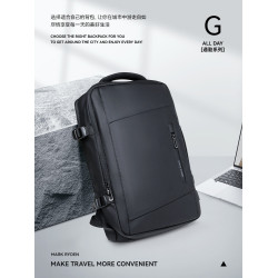 馬可·萊登可擴容雙肩後後背包男士大容量出差旅行包17.3筆記型電腦包