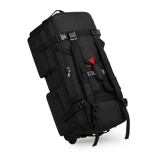 男士新款大旅行後後背包折曡帶輪行李袋戶外裝備騎行駝包多功能托運包