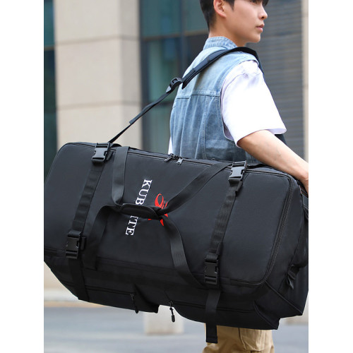 男士新款大旅行後後背包折曡帶輪行李袋戶外裝備騎行駝包多功能托運包